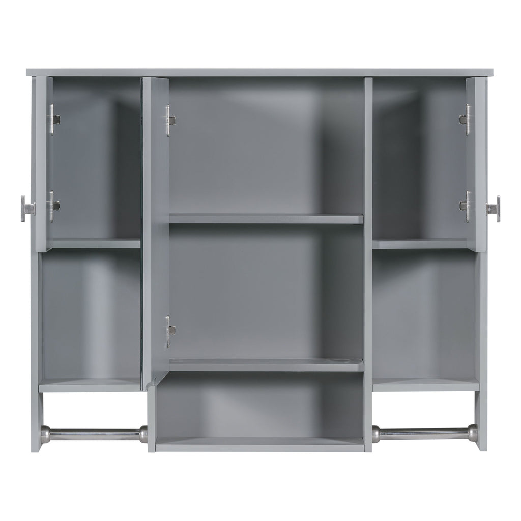 Wall Mounted Bathroom Storage Cabinet With Mirror, Medicine Cabinet With Towel Bar