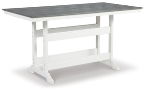 Transville - RECT COUNTER TABLE W/Umb OPT - Gray / White