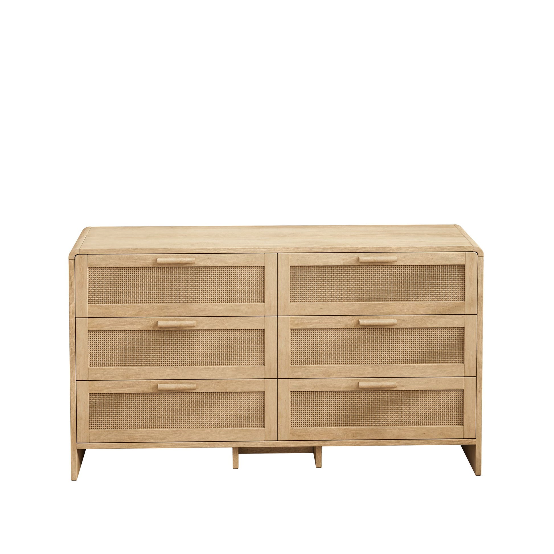 Modern Arc Shaped Corner Rattan Cabinet With 6 Drawers