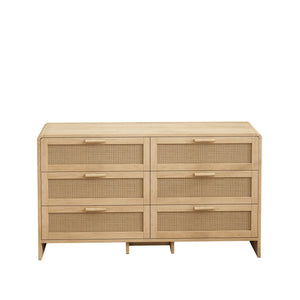 Modern Arc Shaped Corner Rattan Cabinet With 6 Drawers