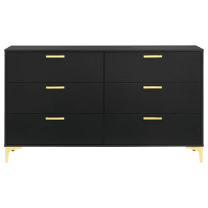 Lexie - 6 Drawer Rectangular Dresser - Black