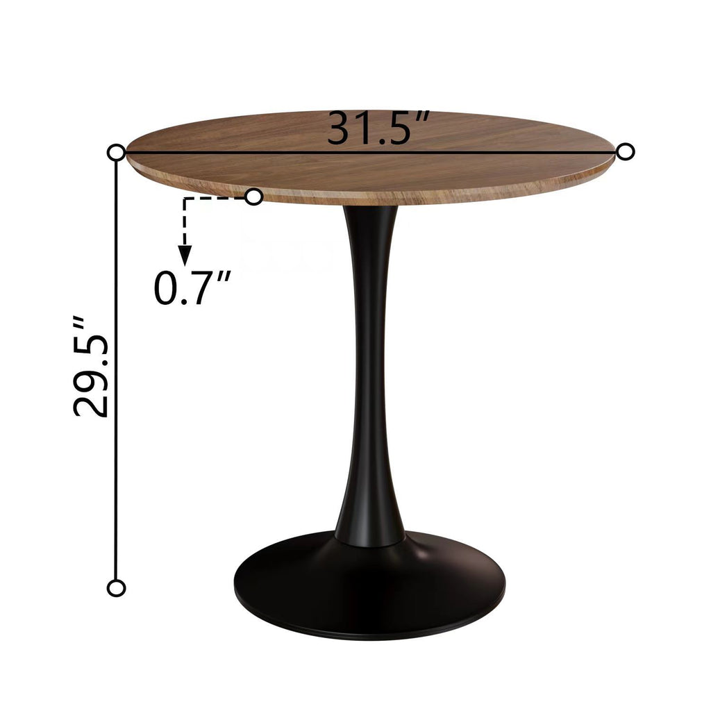 Mid Century Modern Round Dining Table With Top & Pedestal Base