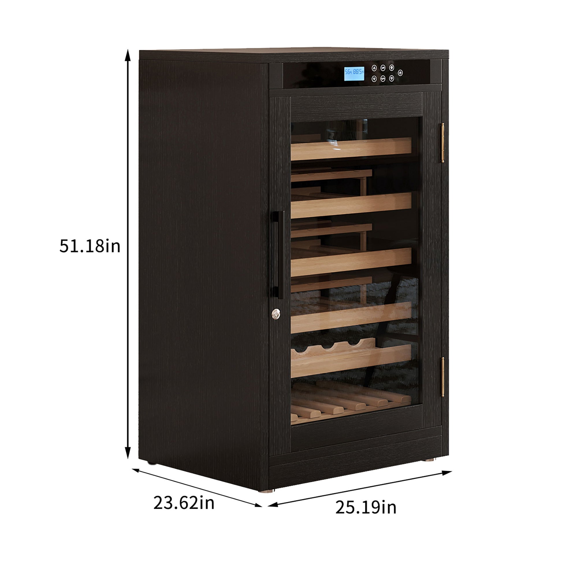 LED Touch Screen Grape Wine Cooler - Black