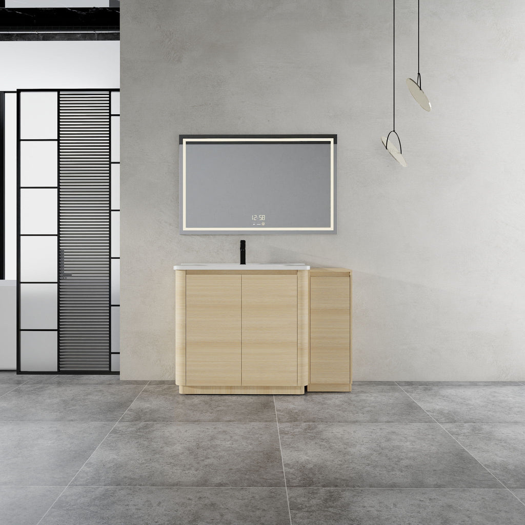Freestanding Bathroom Vanity With Sink, 1 Small Storage Cabinet, Soft Close Door