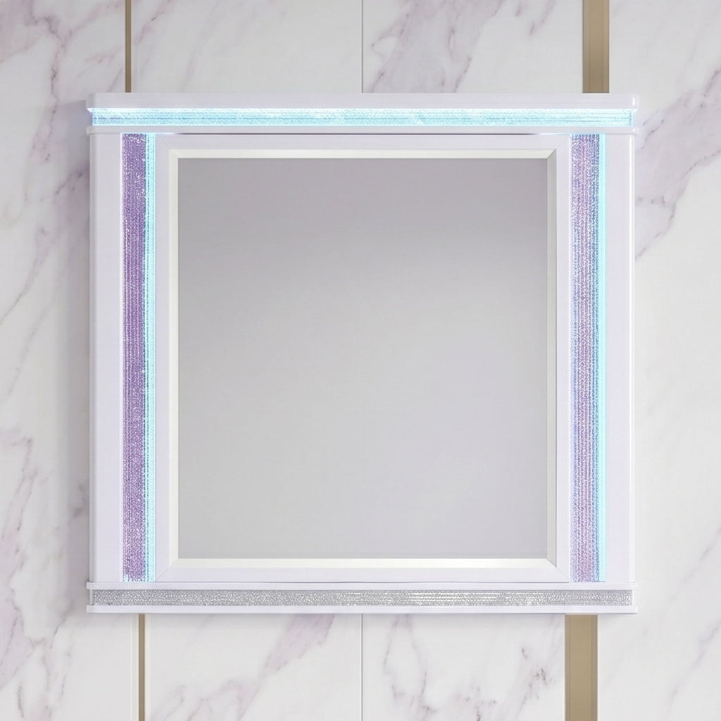 Opium - Mirror - White - Wood