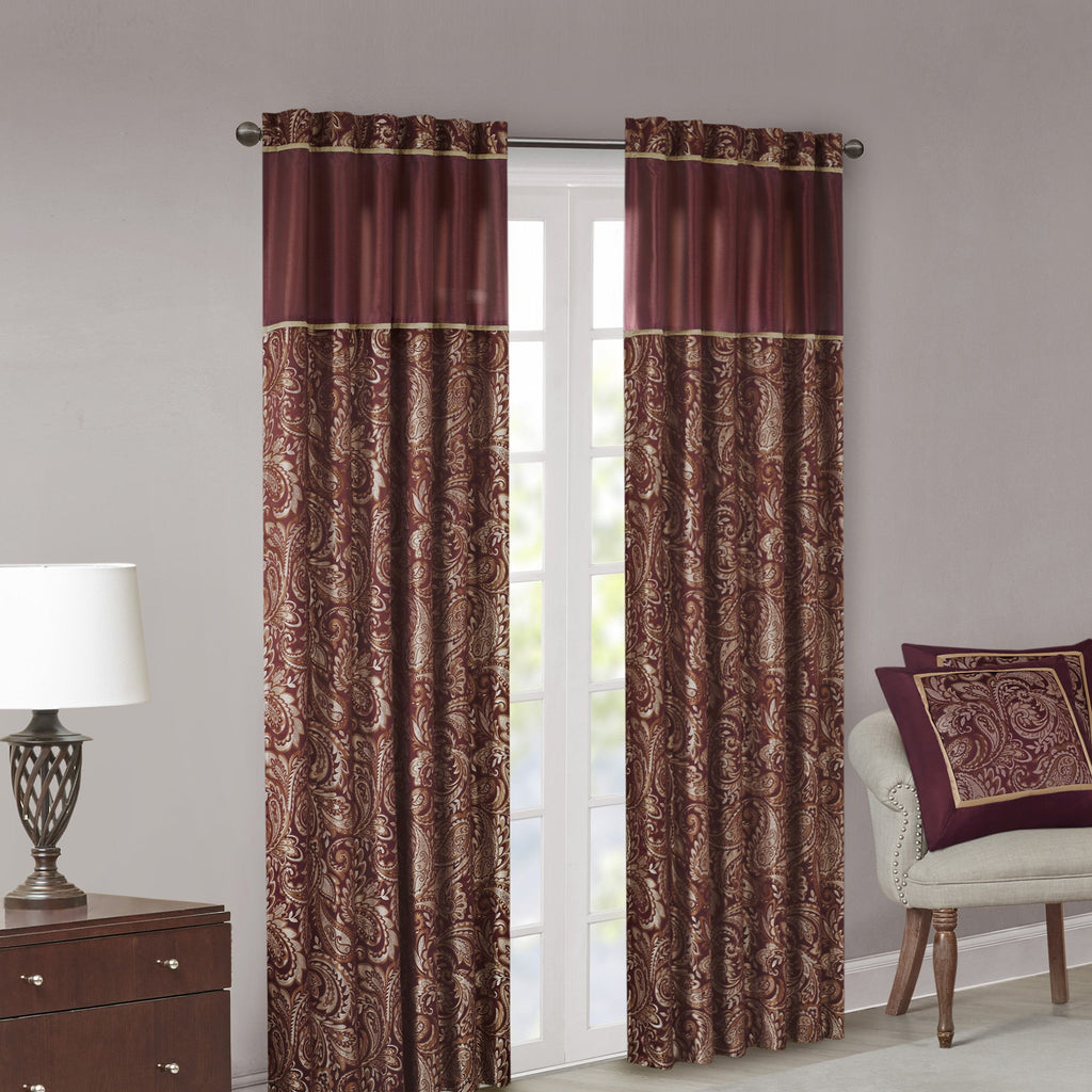 Aubrey - 108" Panel Pair - Burgundy