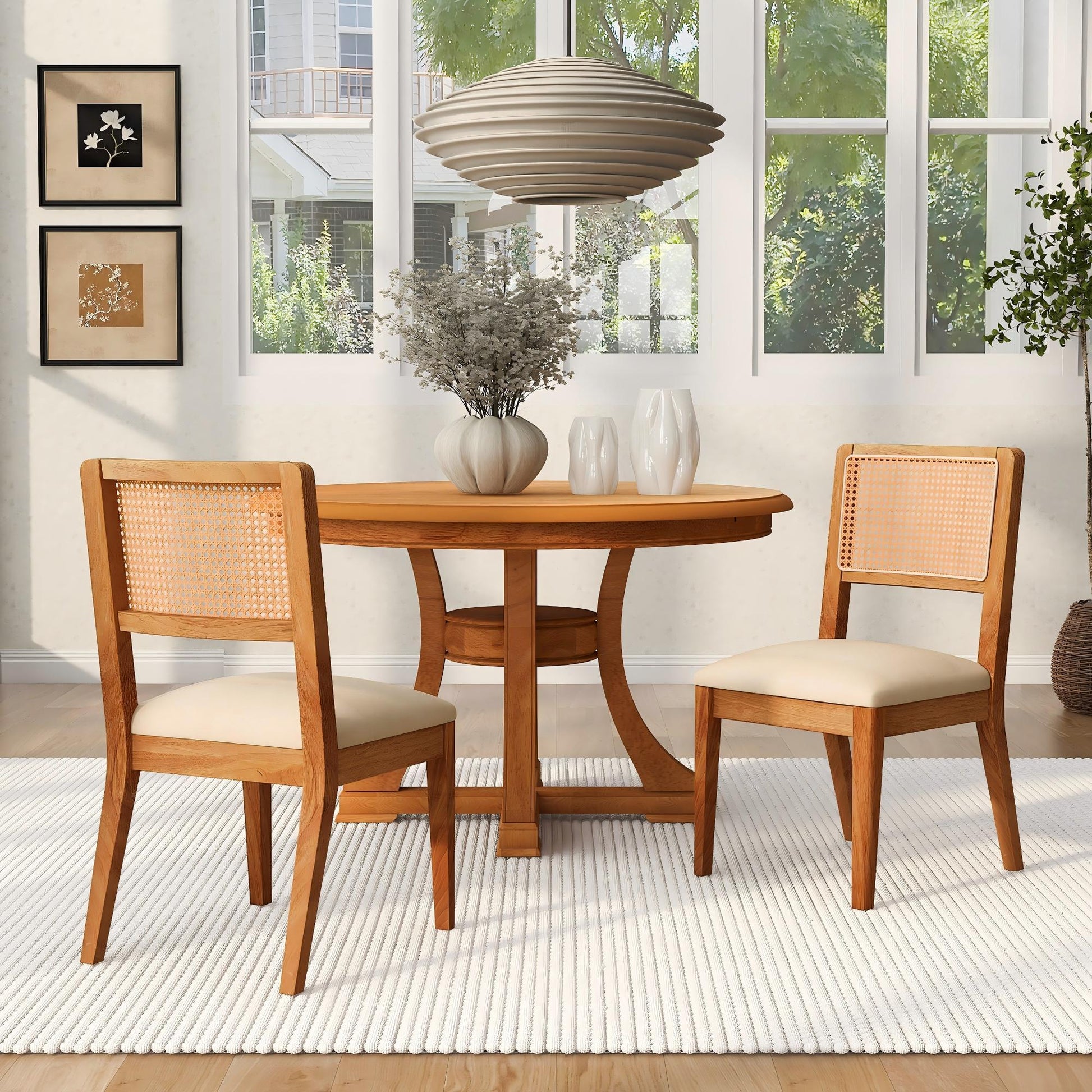 Compact Ergonomic Upholstered Side Chairs (Set of 2)