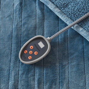 Heated Microlight to Berber - King Blanket - Blue