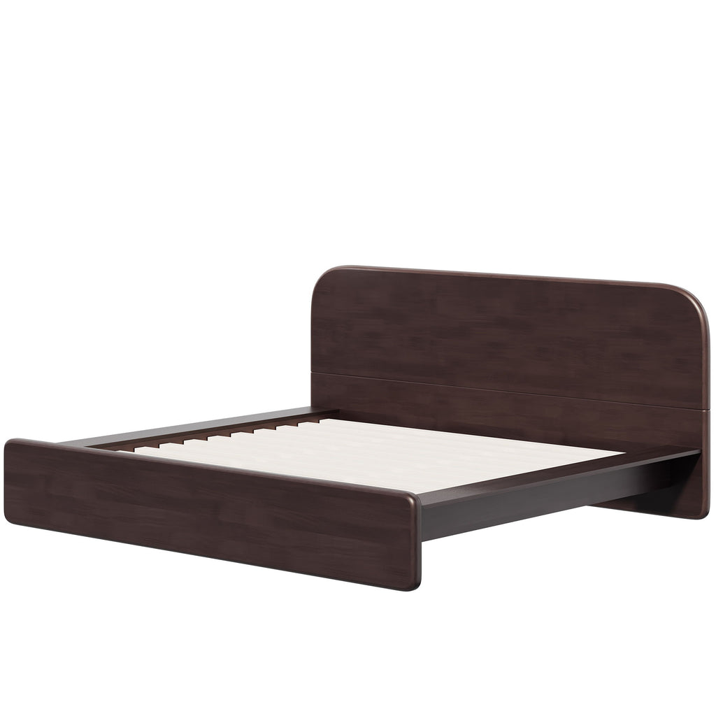 Platform Bed Frame With Rounded Headboard