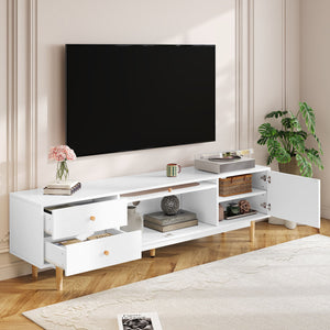 70" TV Stand With Drawers - White