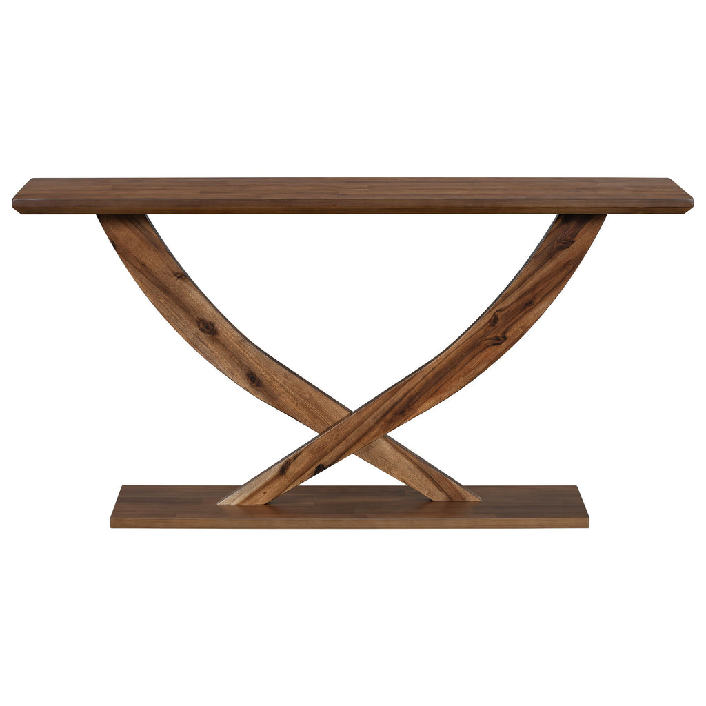 Console Table With Cross Leg Base And Reinforced Support Plate