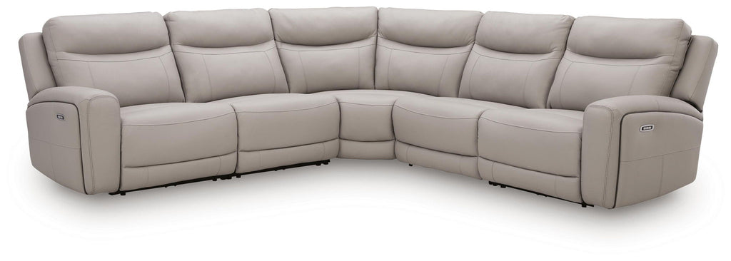 Gravier - 5-Piece Power Reclining Sectional - Gray