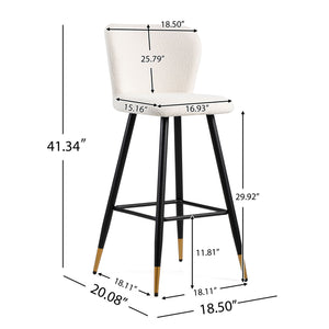 Modern Style Barstool, Tipped Ends, Suitable For Various Decoration Styles - White