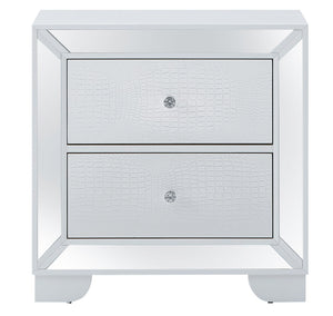 Contemporary Nightstand - Silver Champagne - Particle Board
