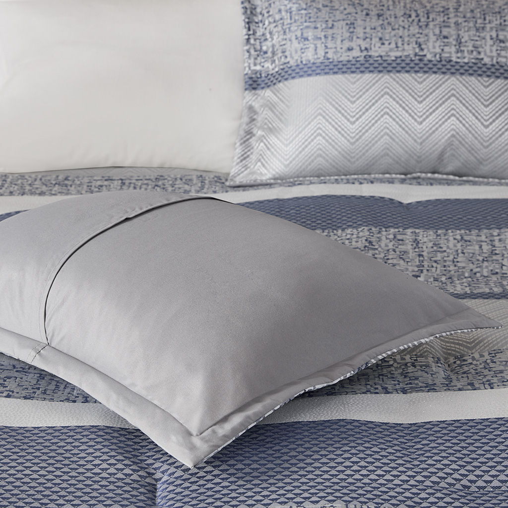 Rhapsody - California King 7 Piece Comforter Set - Navy