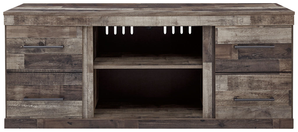 Derekson - LG TV Stand With Fireplace Option - Multi Gray