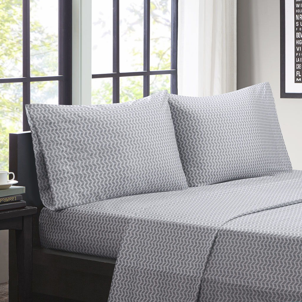 Chevron - Twin Printed Sheet Set - Gray