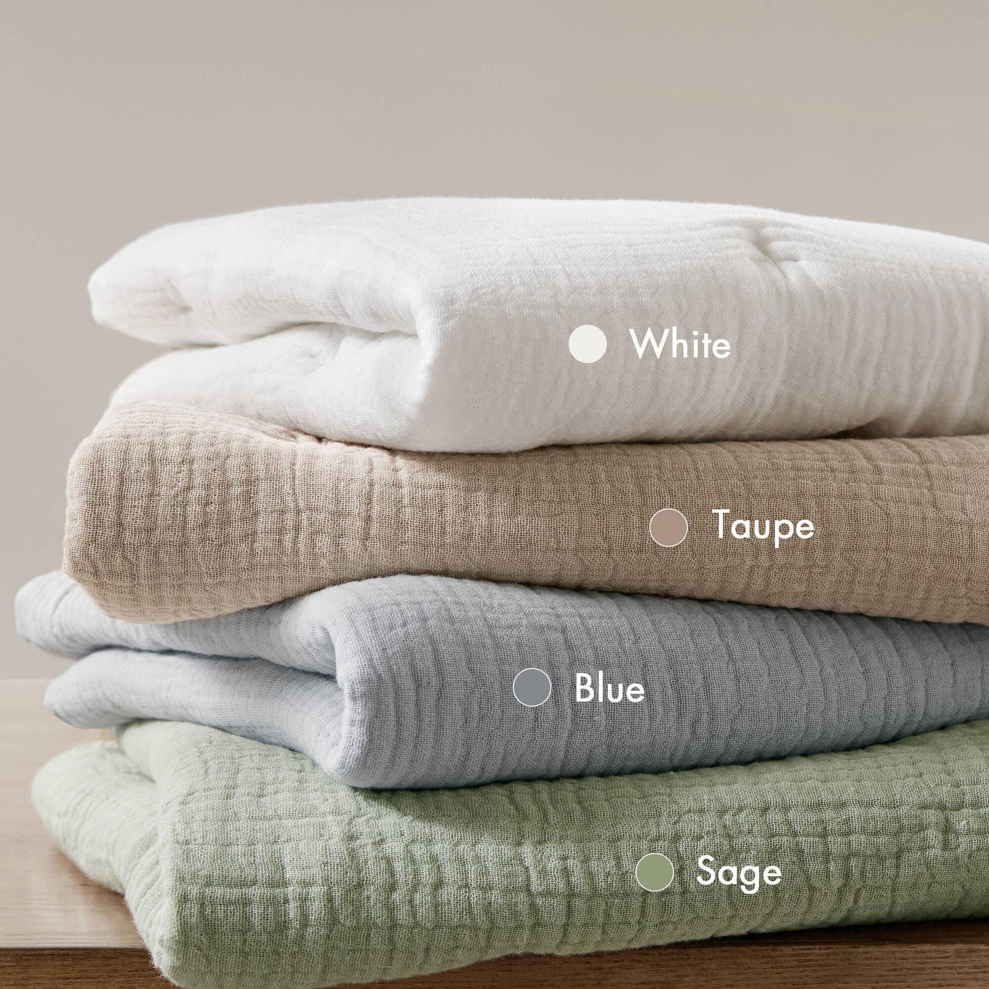 Breeze - Full/Queen Cotton Gauze Embroidered Quilt Set - White
