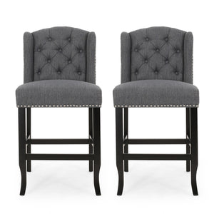 Vienna - Fabric Tufted Counter Stool With Nailhead Accents (Set of 2)