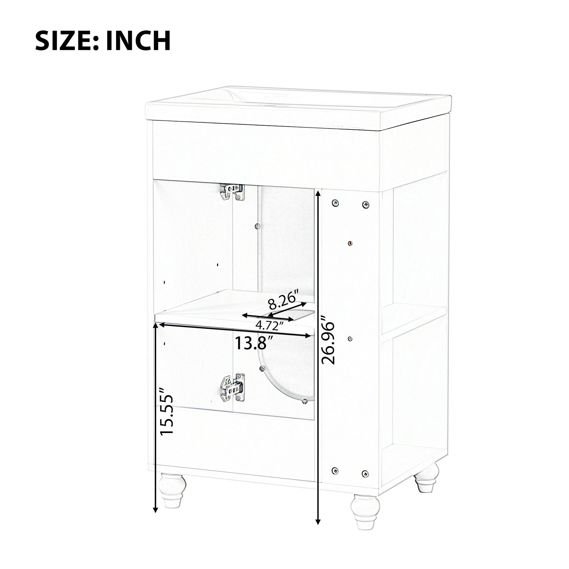 Modern Bathroom Vanity With Sink, Adjustable 2 Tier Shelf