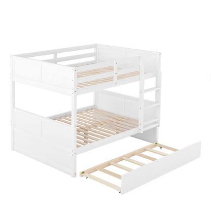 Gewnee - Full-Over-Full Kids Bunk Bed With Twin Trundle - White