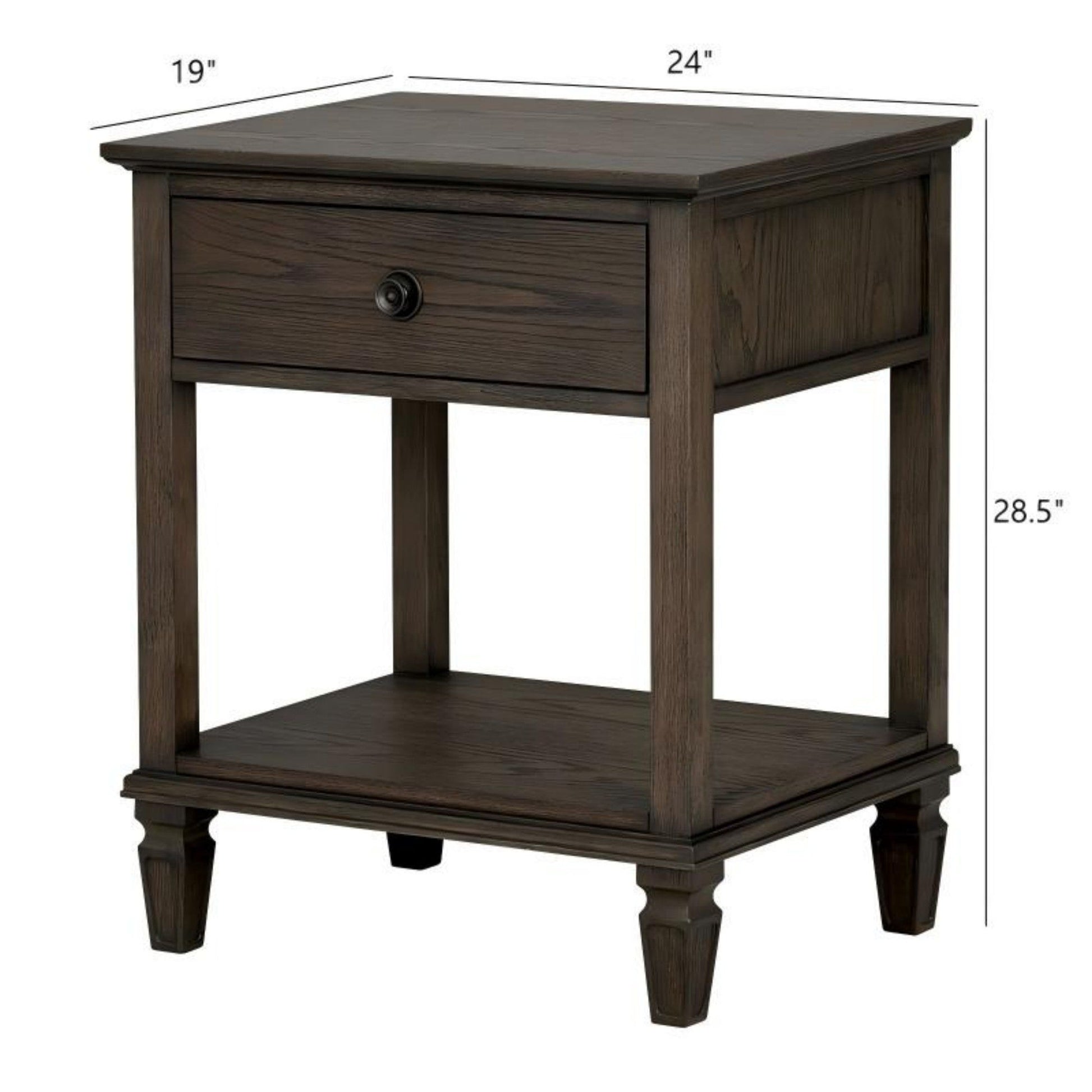 Victoria - Bedside Table With Drawer And Shelf