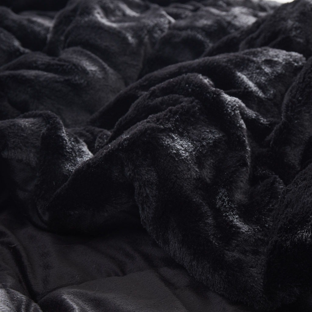 Gia - 3 Piece King/California King Solid Comforter Mini Set - Black