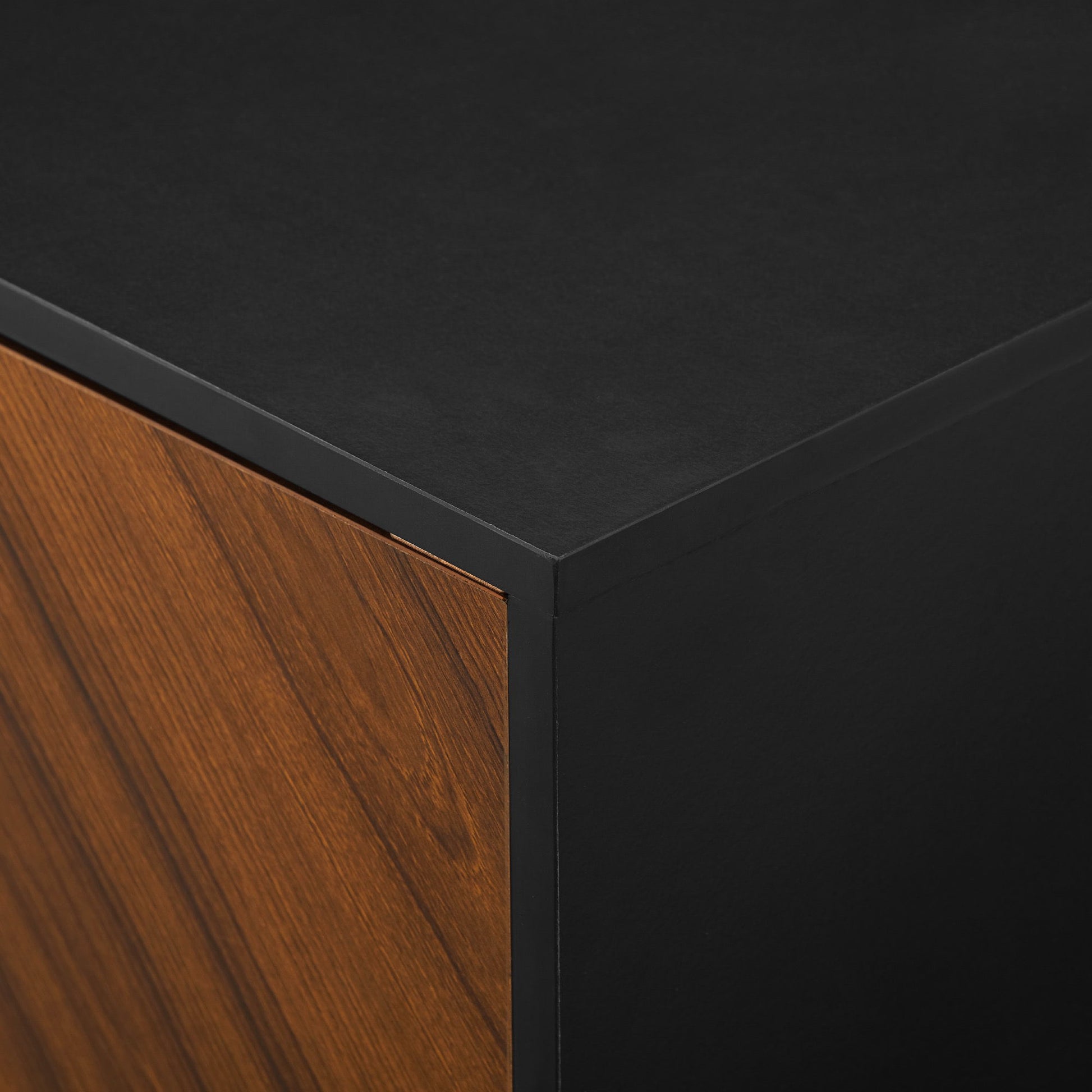 Bookmatch Door Buffet - Acorn / Solid Black