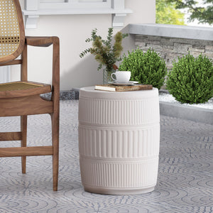 Outdoor Patio End Table - Antique White