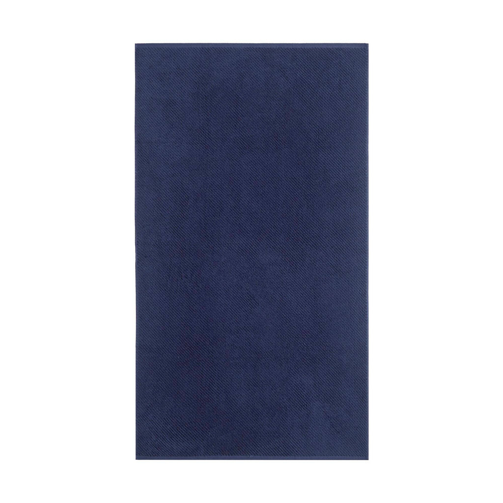Diagonal Ribbed - 4 Piece Bath Towels Set - Navy