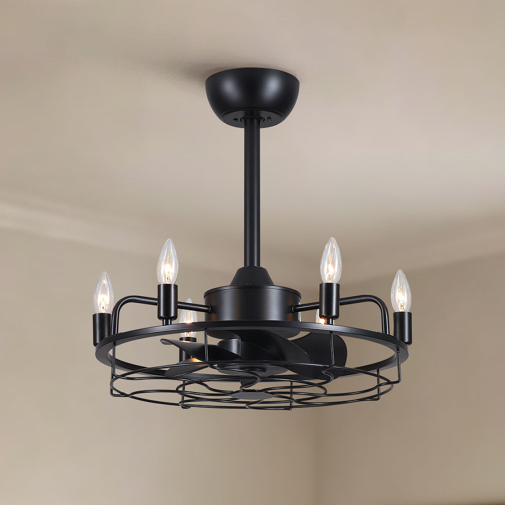 Modern Farmhouse Ceiling Fan, Adjustable Hanging