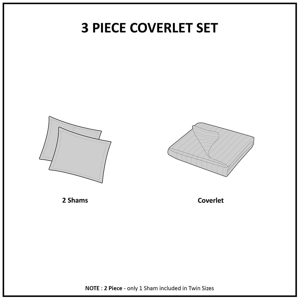 Quebec - King Reversible Coverlet Set - Purple