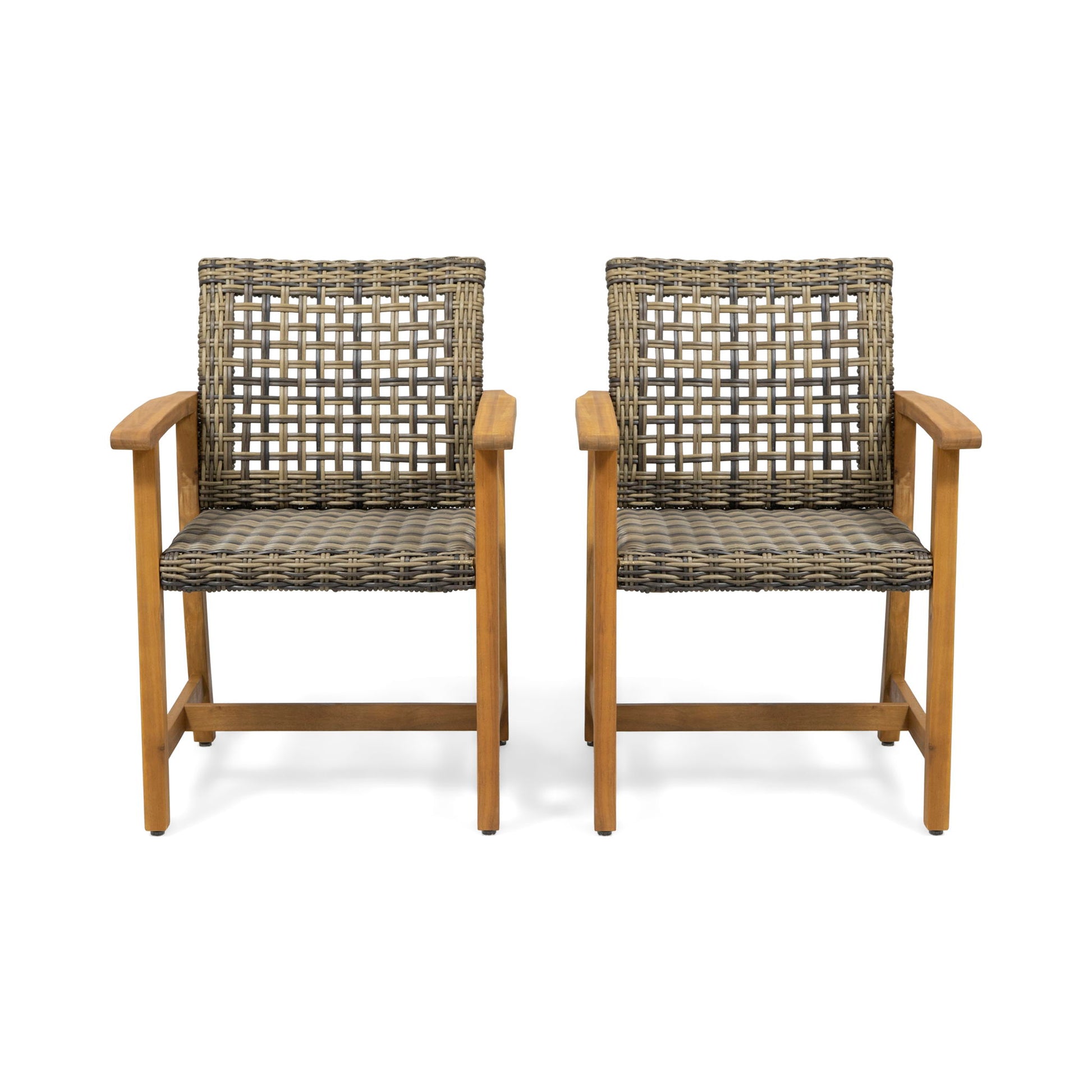 Outdoor Dining Chair Acacia Wood Frame (Set of 2)