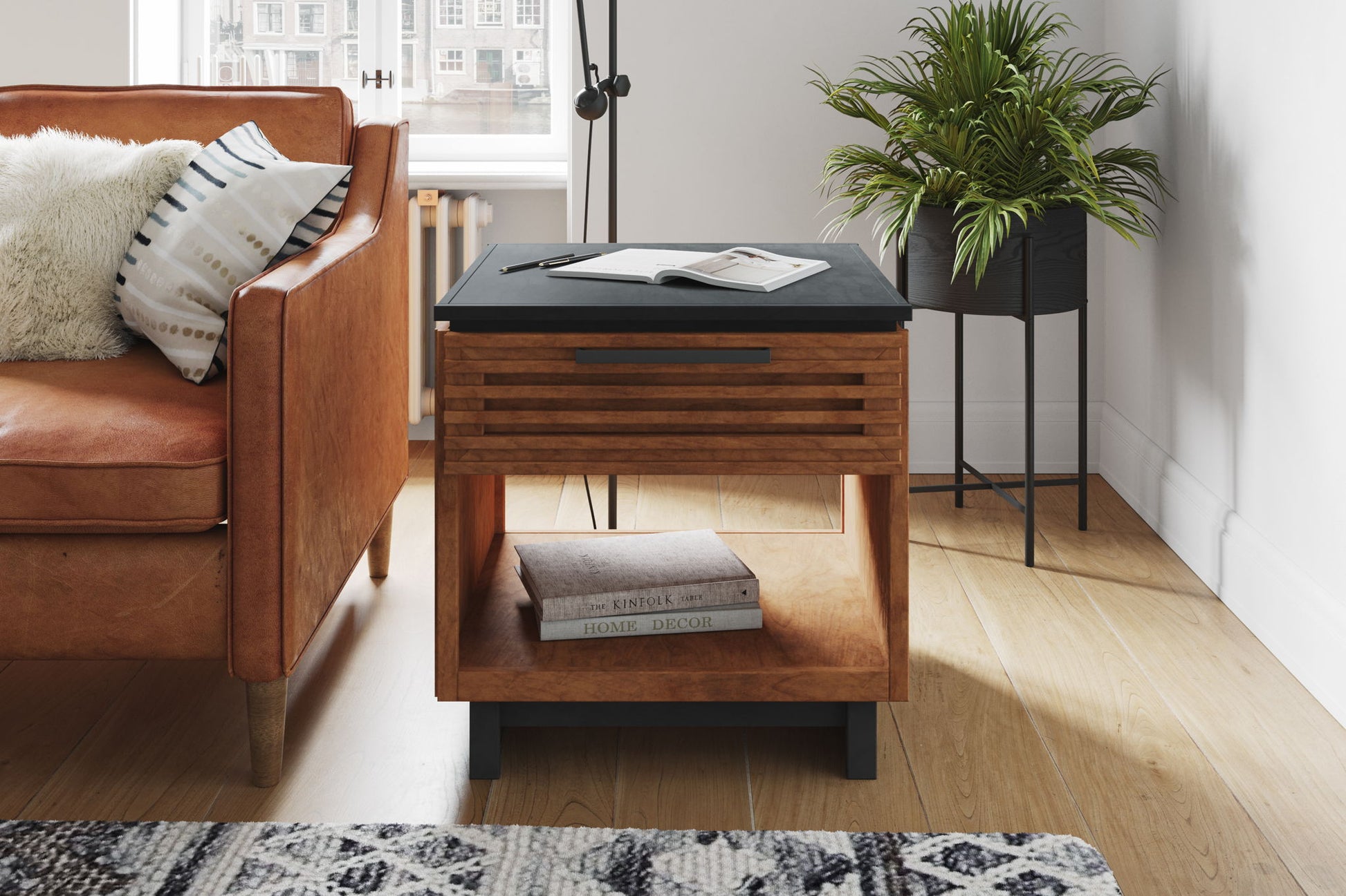 Side Table - Black / Bourbon