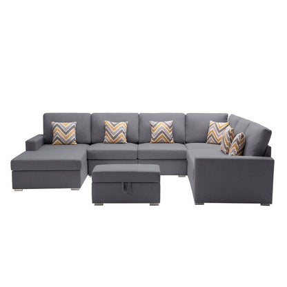 Nolan - 7 Piece Sectional Sofa With Pillows And Interchangeable Legs