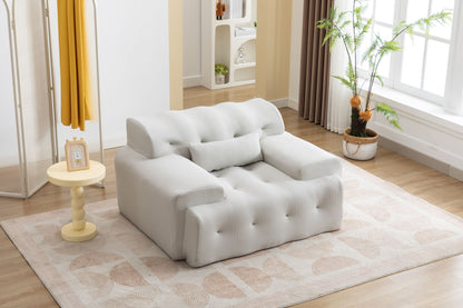 Large Size 1 Seater Sofa, Pure Foam Comfy Sofa Couch, Modern Lounge Sofa For Living Room, Apartment