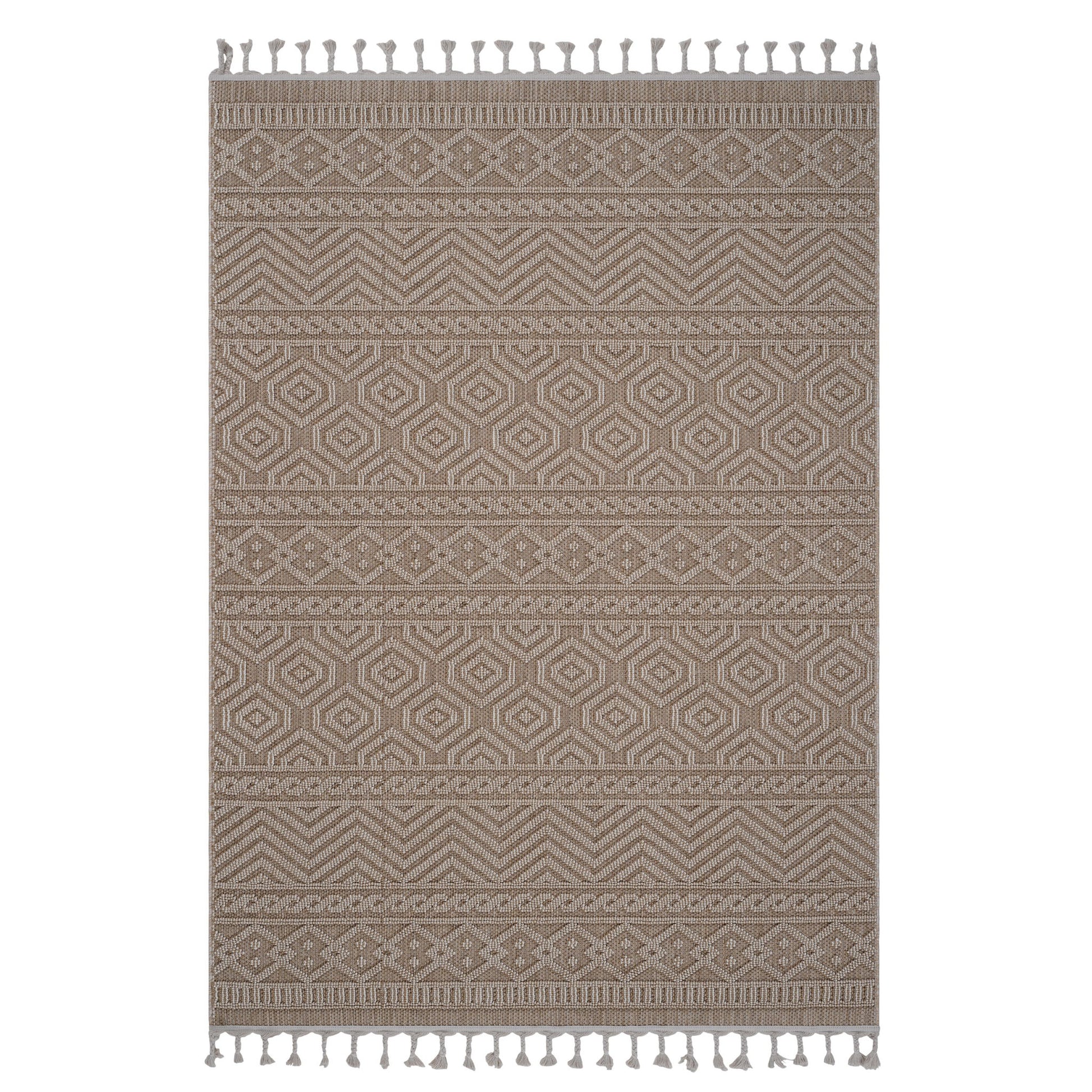Guros - 8' X 10' Geometric Indoor / Outdoor Area Rug - Mocha