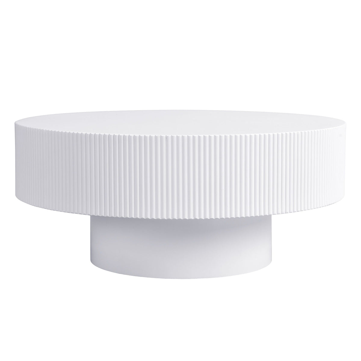Elegant Round Coffee Table With Thick Tabletop
