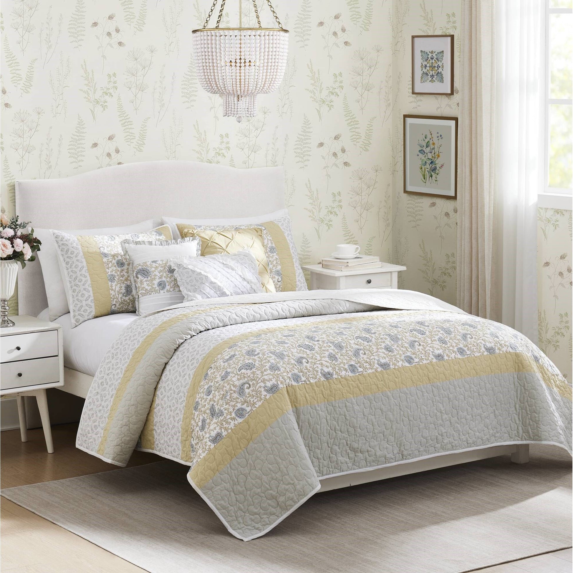 Dawn - 6 Piece Reversible Coverlet Set - Yellow