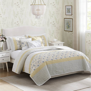 Dawn - 6 Piece Reversible Coverlet Set - Yellow