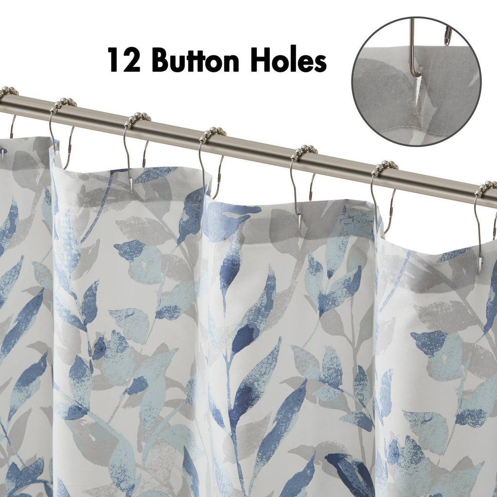 Sofia - Botanical Printed Shower Curtain - Blue
