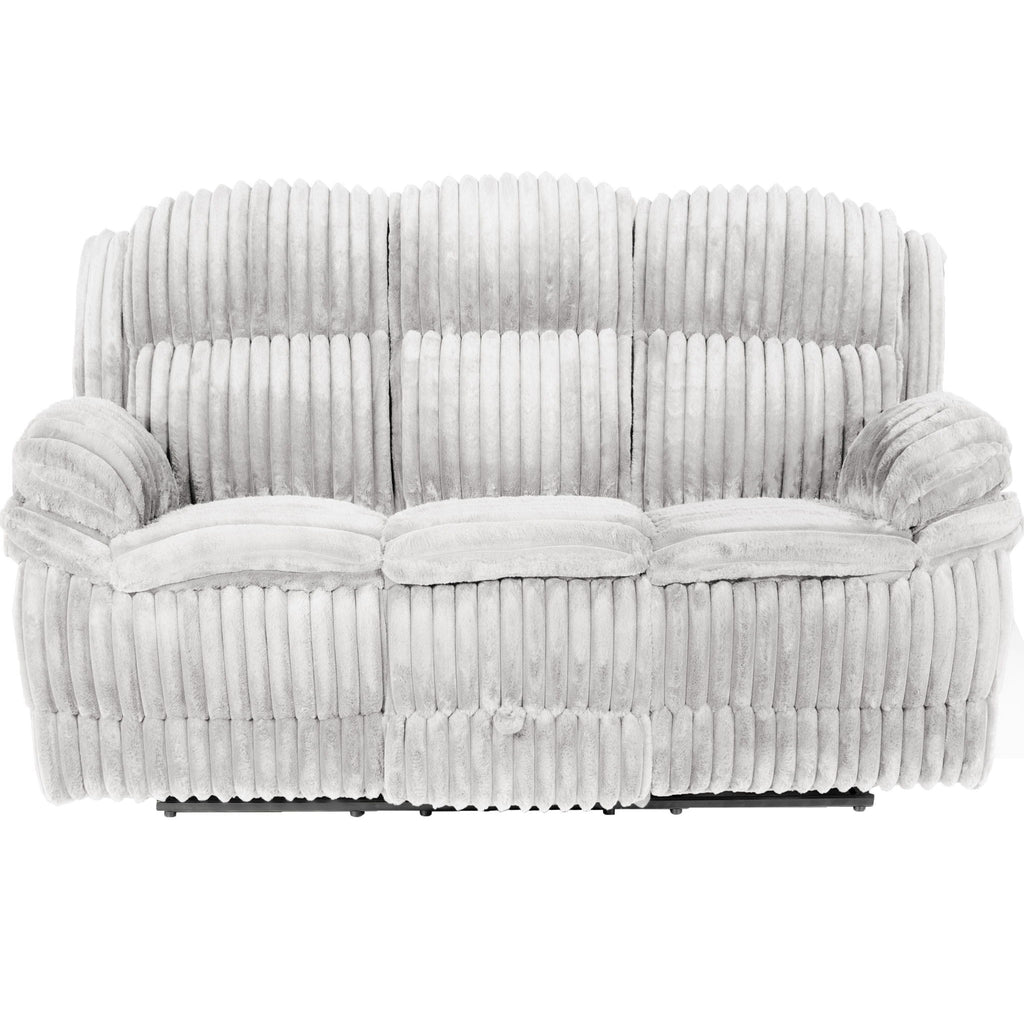 Motion Recliner Sofa With Fold-Down Table, Manual Recline, Charging Station & Cup Holders