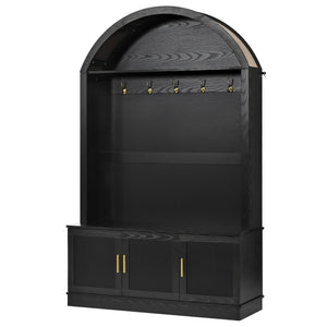 Arched Top Hall Tree With 5 Hooks