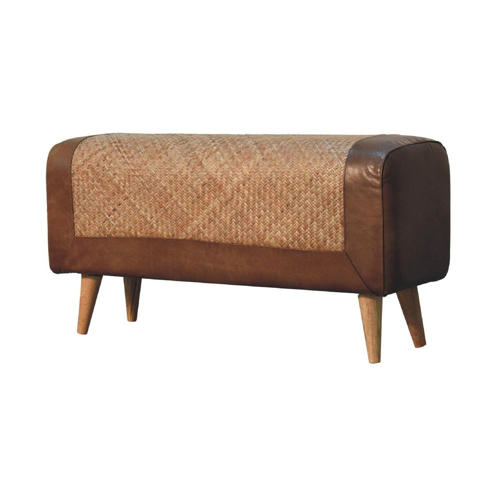 Buffalo - Large Seagrass Hide Bench - Oak