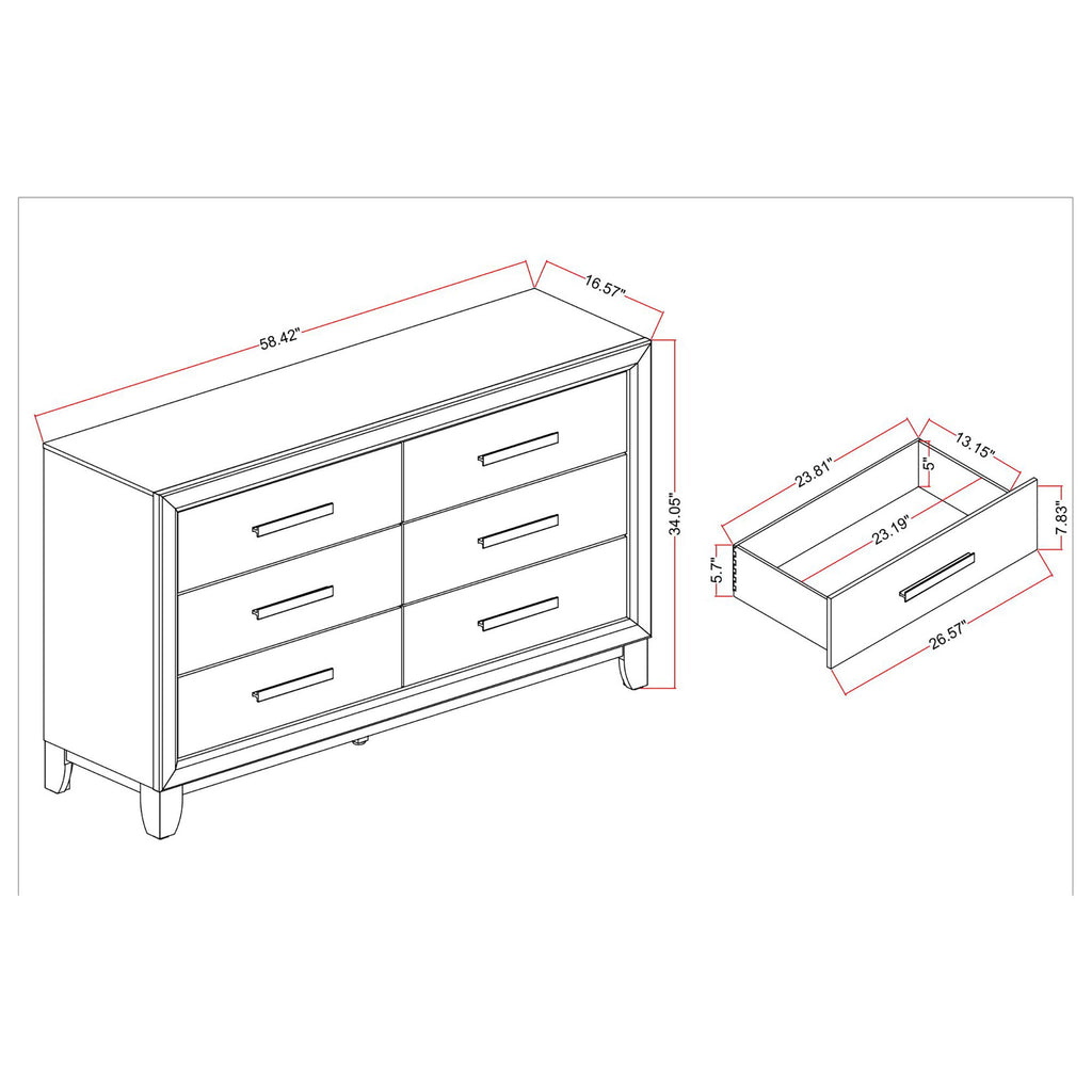 Harry - Dresser With 5 Spacious Drawers - Brown