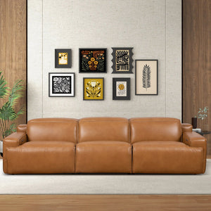 Urbana - Triple Power Recliner Sofa - Tan