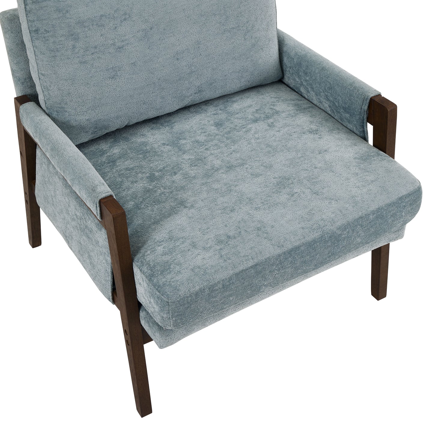 Kelly - Mid-Century Modern Velvet Accent Armchair - Blue