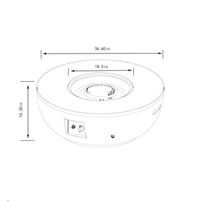 36" Propane Gas Fire Pit Table, 50000 Btu Round Steel Fire Pit With Tank Holder For Outside Patio Deck Garden Backyard - Gray