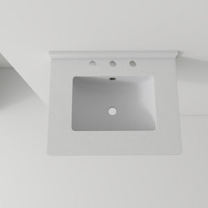 Basin Sink With 2" Thick Rim, Triple Faucet Holes, Sink Only