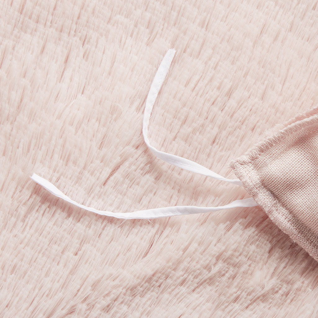 Malea - Twin Shaggy Duvet Cover Set - Blush
